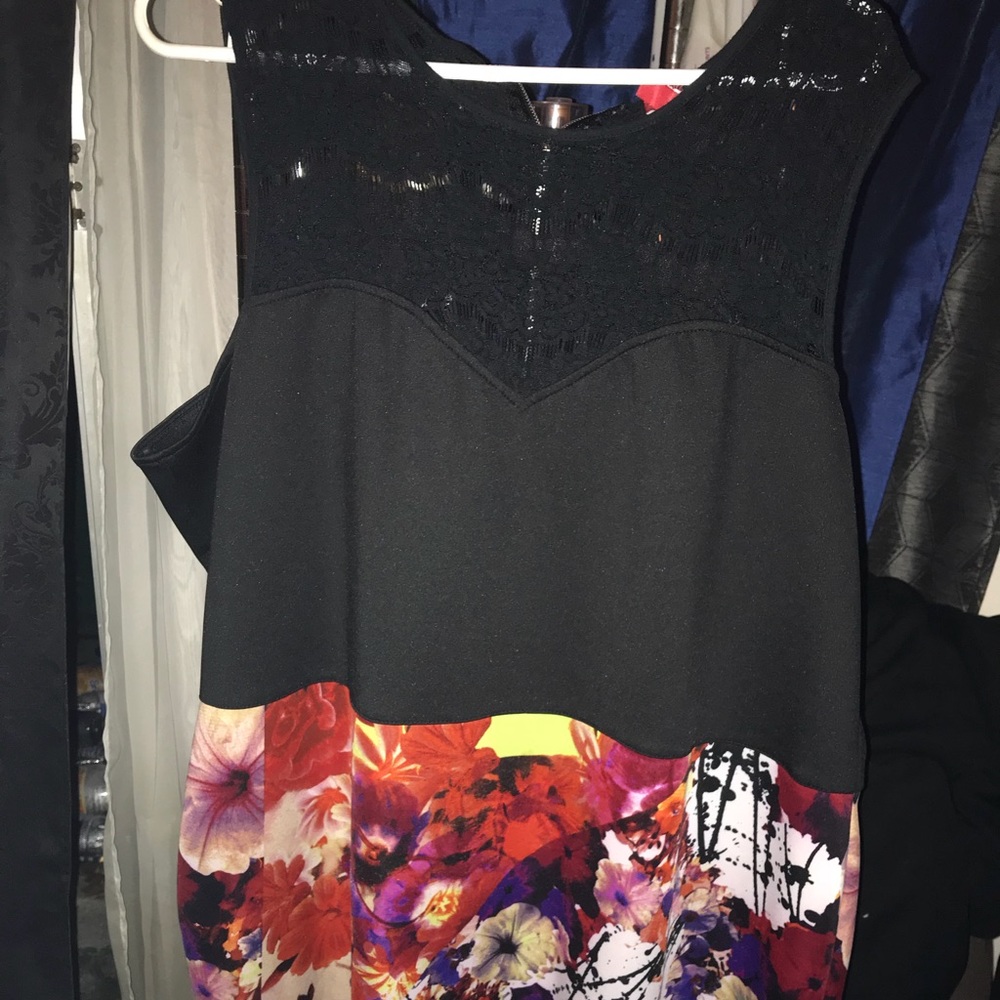 TwoTone Floral Dress